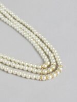 Zaveri Pearls White Gold-Plated Pearls Layered Necklace - Image 3