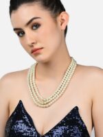 Zaveri Pearls White Gold-Plated Pearls Layered Necklace - Image 5