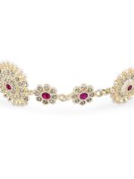Zaveri Pearls Women Gold-Plated Pink & White Stone Studded Hair Bun Pin Jewellery - Image 5