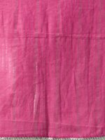 anayna Pink & Silver Self-Striped Cotton Dupatta - Image 2