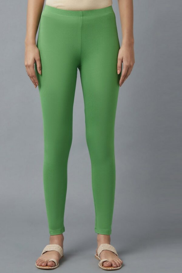 elleven Woman Green Cotton Lycra Tights