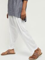 max Women White Solid Pure Cotton Patiala - Image 2