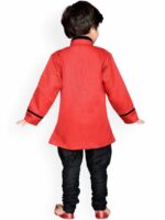 AJ Dezines Boys Red & Black Sherwani - Image 4