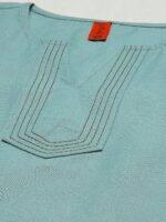 Cottinfab Sea Green V-Neck Pure Cotton Kurti - Image 2