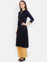 MARC LOUIS Blue Quirky Embroidered Sequinned Kurti - Image 4