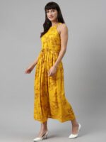 Meeranshi Women Yellow & Beige Floral Printed Maxi Dress - Image 3
