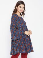 PANIT Women Navy Blue and Maroon Printed Kurtis - Image 3