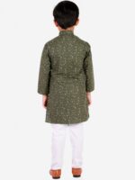 Pro-Ethic STYLE DEVELOPER Boys Green Printed Kurta with Pyjamas - Image 4