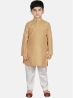 SG YUVRAJ Boys Beige Kurta - Image 5