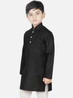 SG YUVRAJ Boys Black Kurta - Image 3
