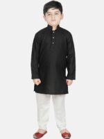 SG YUVRAJ Boys Black Kurta - Image 5