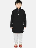 SG YUVRAJ Boys Black Kurta - Image 5