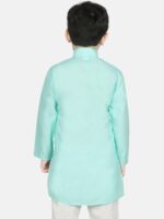 SG YUVRAJ Boys Green Solid Straight Kurta - Image 4