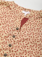 SVARCHI Women Beige & Maroon Ethnic Motifs Printed Kurti - Image 2