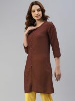 SVARCHI Women Brown Solid Kurti - Image 3