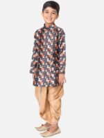 TABARD Boys Black Printed Kurta - Image 5