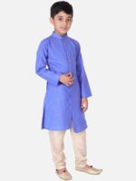 TABARD Boys Blue & Gold-Coloured Cotton Kurta - Image 3