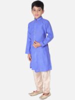 TABARD Boys Blue & Gold-Coloured Cotton Kurta - Image 4
