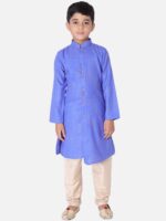 TABARD Boys Blue & Gold-Coloured Cotton Kurta - Image 6