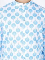 TABARD Boys Blue & White Printed Kurta - Image 2