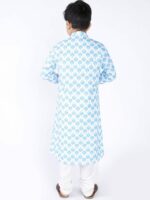 TABARD Boys Blue & White Printed Kurta - Image 4