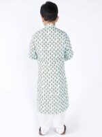 TABARD Boys Sea Green Printed Kurta - Image 4