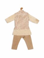VASTRAMAY SISHU Boys Beige Ethnic Motifs Printed Kurta with Pyjamas - Image 3