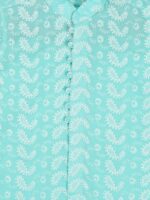 VASTRAMAY SISHU Boys Green Floral Chikankari Pure Cotton Kurta with Trousers - Image 4
