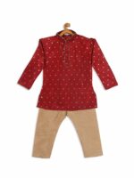 VASTRAMAY SISHU Boys Maroon Kurta with Pyjamas - Image 2
