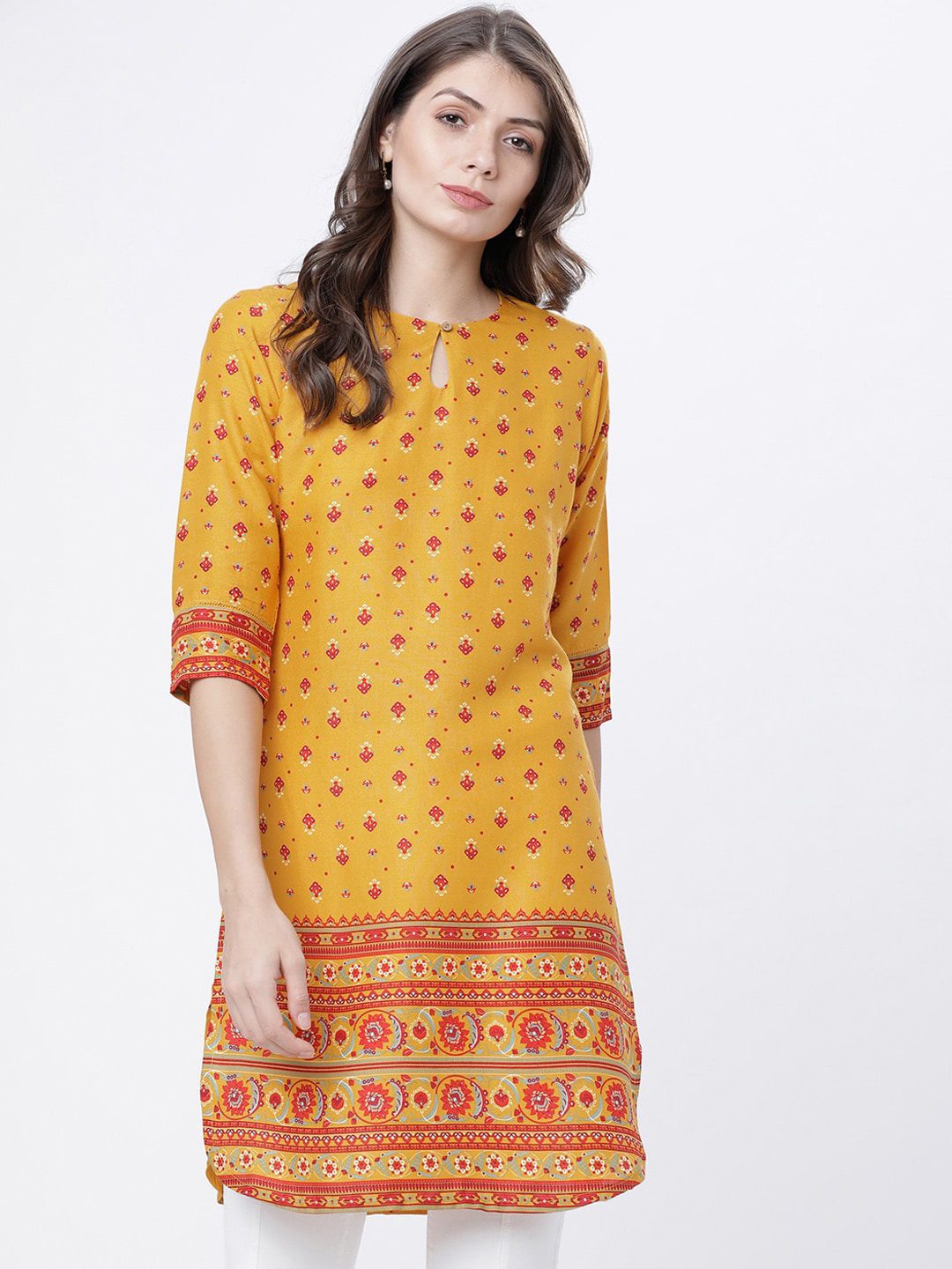 Yellow And Red Embroidered Lehenga Kurti Set | Red lehenga, Lehenga style,  Indian clothes online