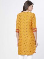 Vishudh Women Mustard Yellow & Red Floral Print Kurti - Image 5