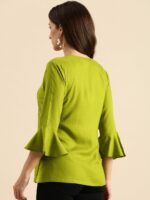 all about you Green Ethnic Motifs Embellished Thread Work Empire Styled Kurti - Image 4