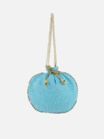 Aditi Wasan Women Blue Embroidered Potli