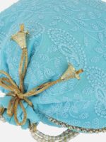 Aditi Wasan Women Blue Embroidered Potli - Image 5