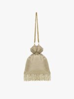 Anekaant Beige & Grey Embellished Tasselled Potli Clutch - Image 4