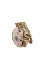 MASQ Beige & Brown Embellished Embroidered Potli Clutch - Image 3