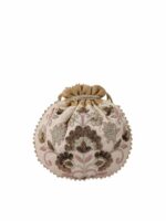 MASQ Beige & Brown Embellished Embroidered Potli Clutch - Image 4