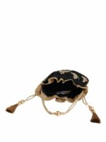 MASQ Black & Gold-Toned Embellished Embroidered Potli Clutch - Image 5