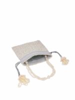 MASQ Blue & Gold-Toned Embellished Embroidered Potli Clutch - Image 3