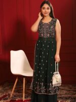 MASQ Blue & Gold-Toned Embellished Embroidered Potli Clutch - Image 6