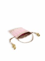 MASQ Pink & Gold-Toned Embellished Potli Clutch - Image 3