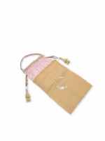 MASQ Pink & Gold-Toned Embellished Potli Clutch - Image 4