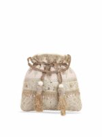 MASQ Women Beige & Gold-Toned Embellished Potli - Image 2