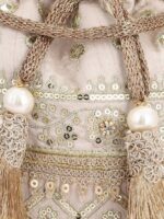 MASQ Women Beige & Gold-Toned Embellished Potli - Image 5