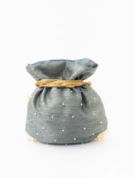 NR By Nidhi Rathi Grey & White Embroidered Potli Clutch - Image 4