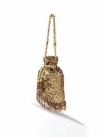 Peora Gold-Toned Embroidered Potli Evening Bag Clutch - Image 3
