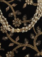 gaura pakhi Black & Gold-Toned Embroidered Potli Clutch - Image 5