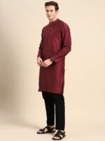 Anouk Men Maroon Cotton Silk Kurta - Image 3