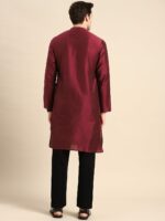 Anouk Men Maroon Cotton Silk Kurta - Image 4