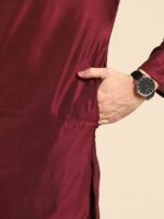 Anouk Men Maroon Cotton Silk Kurta - Image 6